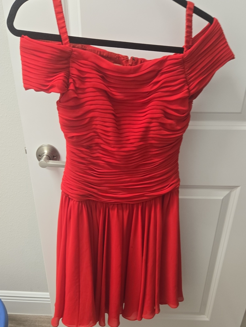 A.J. Bari Vibrant Red Ruched Cocktail Dress